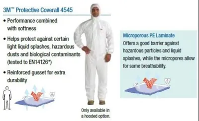 3M 4545 Coveralls M,L,XL