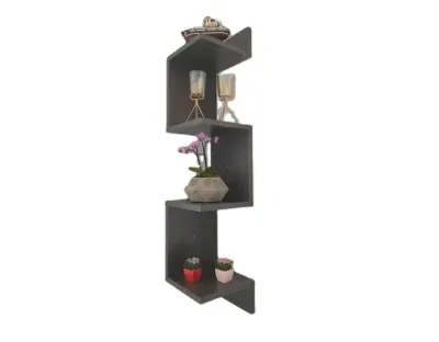 High Quality Fassley Decorative 4-Shelf Wall Shelf MDF Anthracite Gray Shelves Wall Frame Set Furniture Decorative