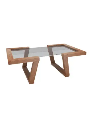 Most Popular Fassley Glass Coffee Table Chestnut Wood And Glass Coffee Table Living Room Table