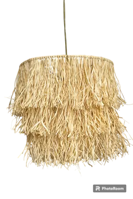 raffia fringed chandelier