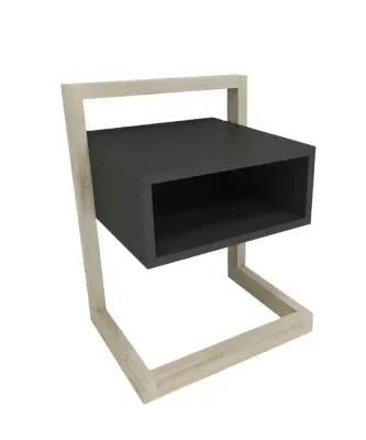 Super Product Fassley Anthracite Gray Coffee Table Bedside Table Decorative Pine Wood