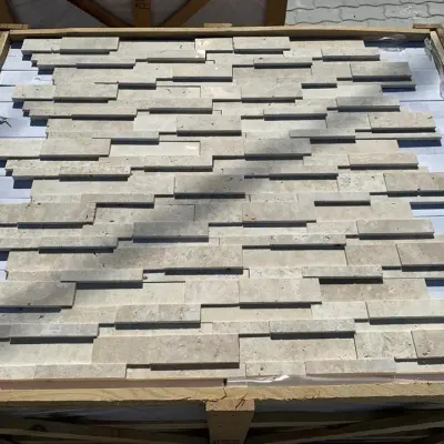 Light Travertine 3D Panel Marble Stone Marble Hot Sale Pool Coping Luxury Turkish Manufacturer Craft Stone Slab