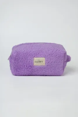 Plush Makeup Bag, Large – Lilac, Purple, Blue and Pink