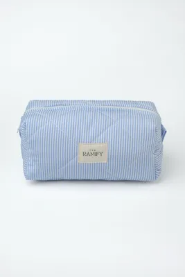 Striped Quilted Makeup Bag – Customizable Wholesale Cosmetic Pouch