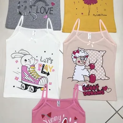 Girls' Cotton Camisole Assortment – Pastel Prints