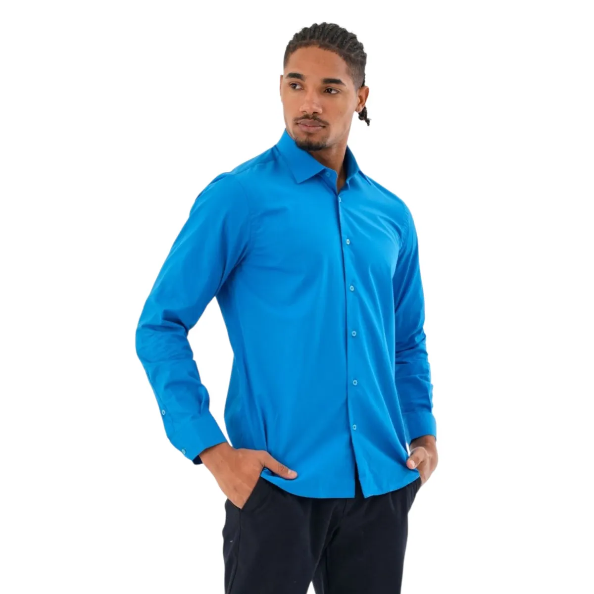 Men's Slim Fit Long Sleeve Shirt – Patterned and Solid Colours — picture 4