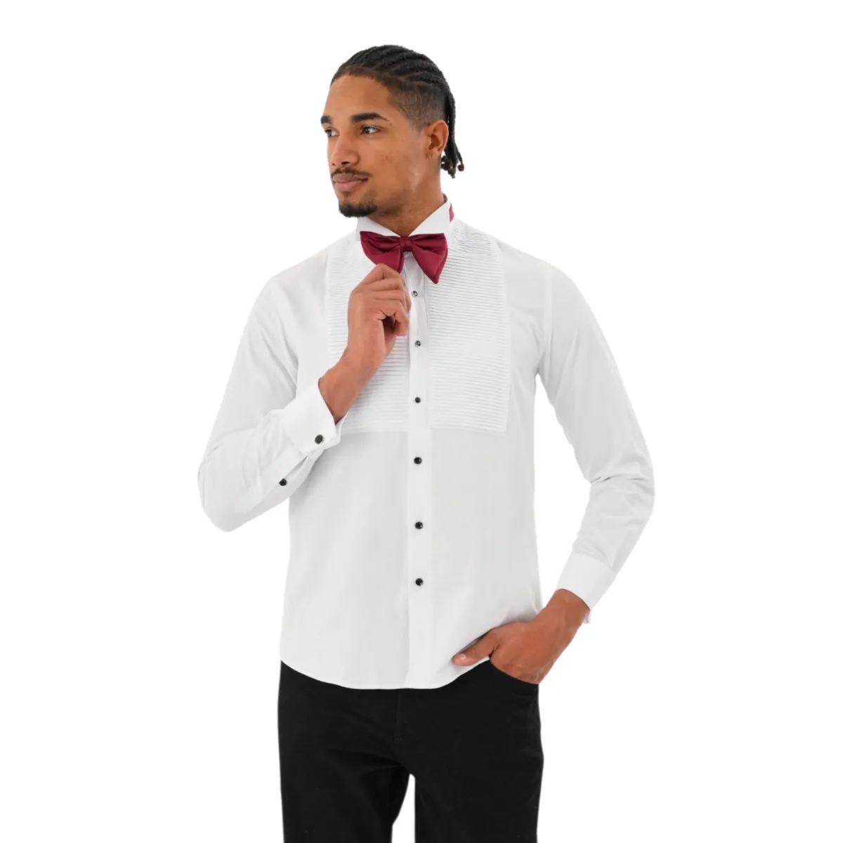 Men's Wedding Tuxedo Shirt – White — picture 2