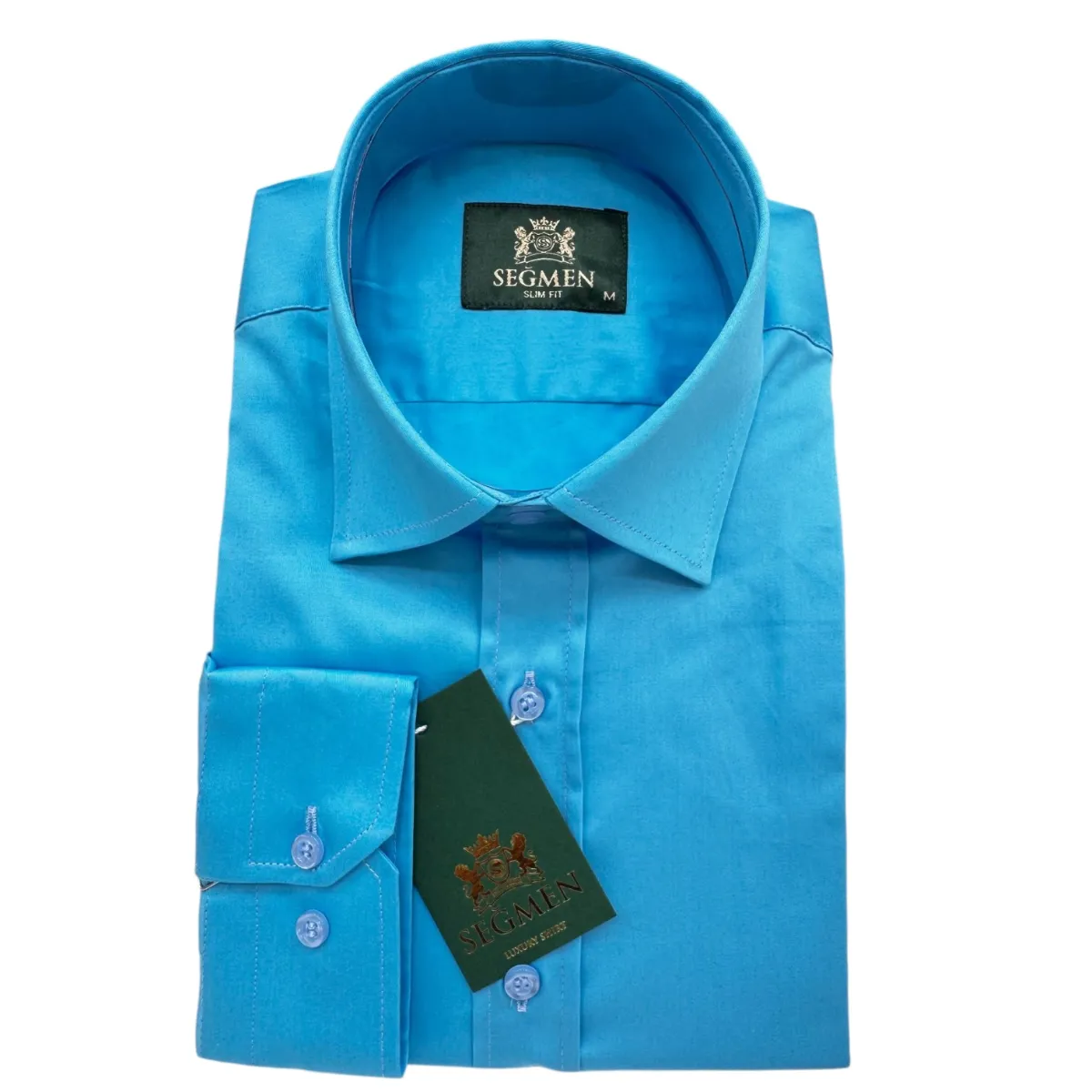 Men's Slim Fit Long Sleeve Shirt – Bright Solid Colours — picture 6