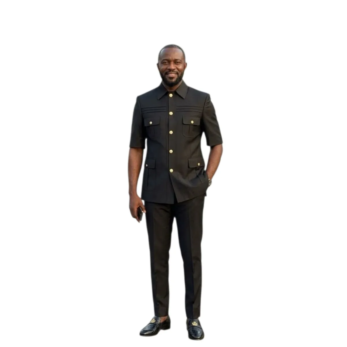Men's Short Sleeve Safari Suit (Kaunda Suit) — picture 3