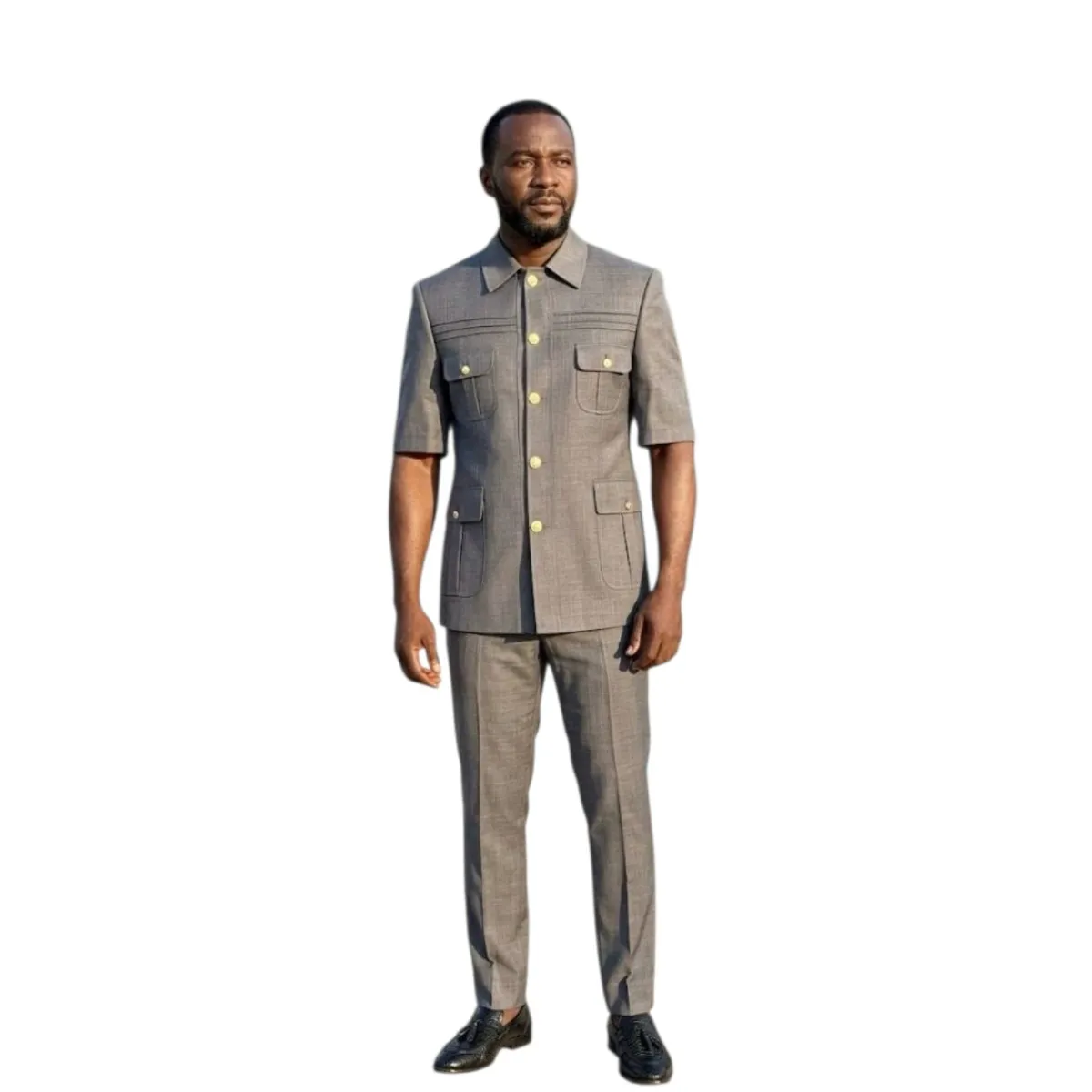 Men's Short Sleeve Safari Suit (Kaunda Suit) — picture 4