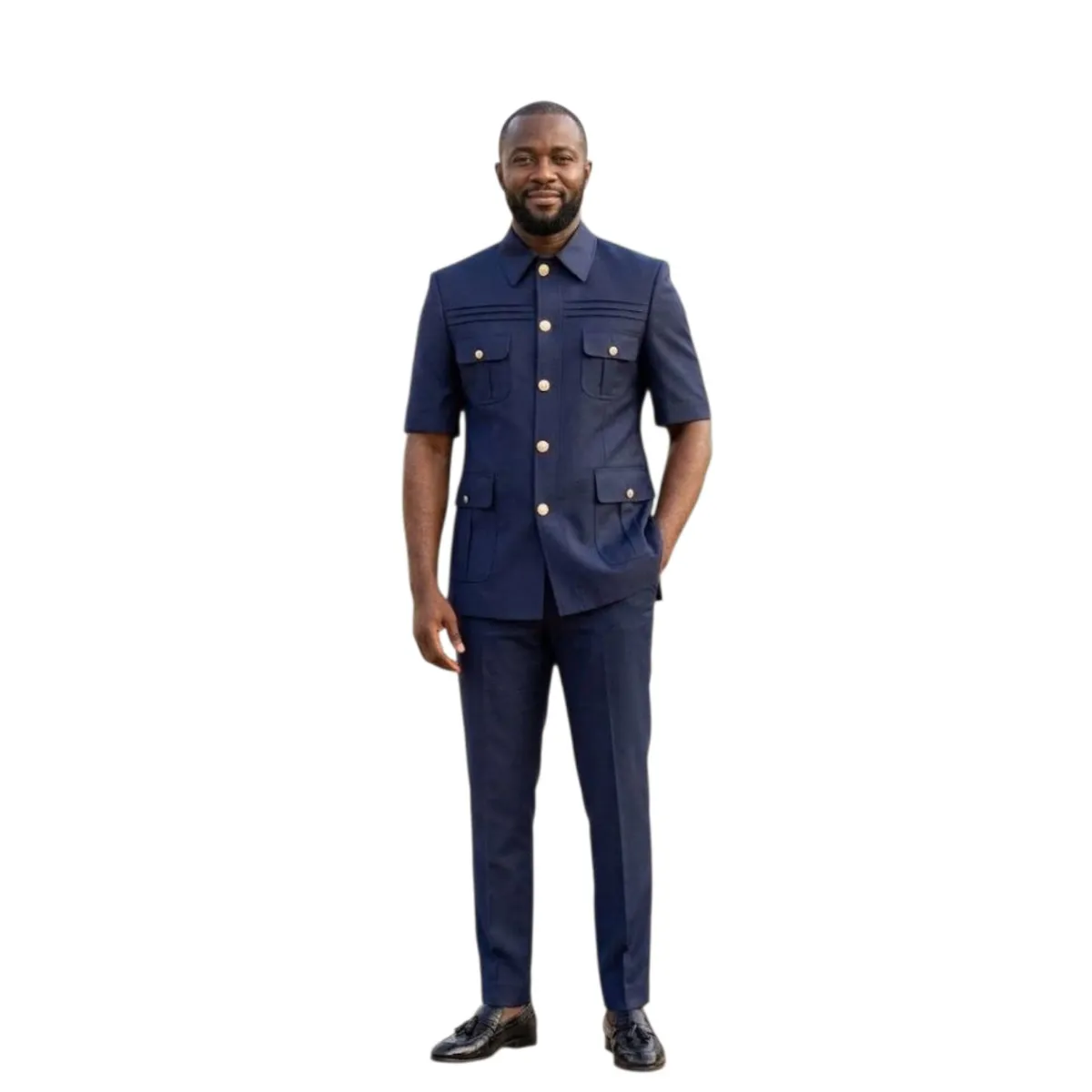 Men's Short Sleeve Safari Suit (Kaunda Suit) — picture 5