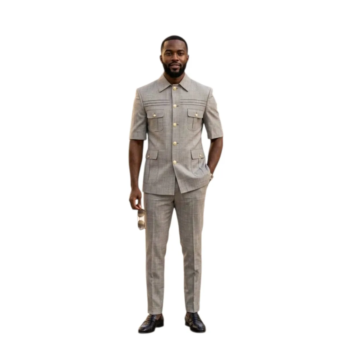 Men's Short Sleeve Safari Suit (Kaunda Suit) — picture 6